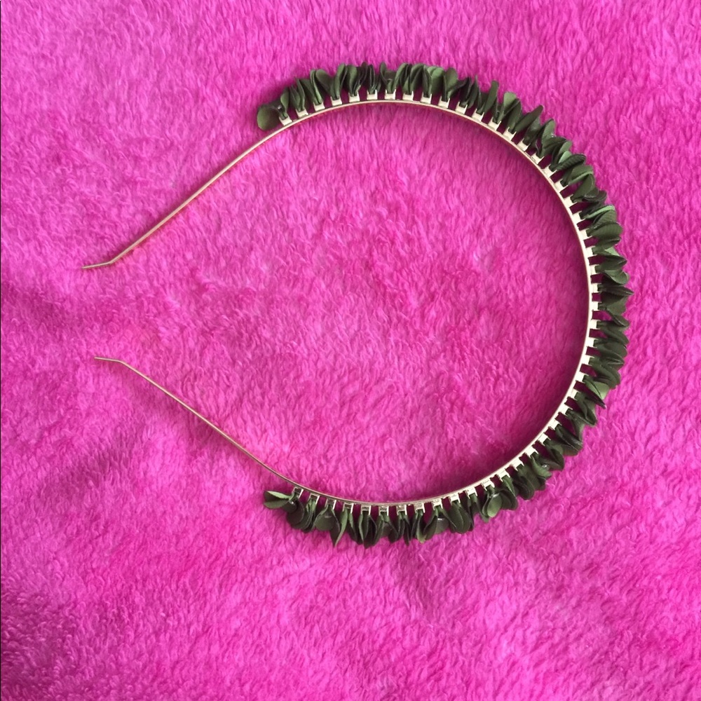 Anthropologie Green Leaf Headband